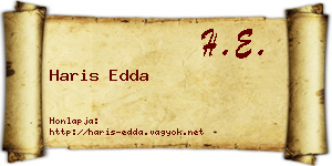 Haris Edda névjegykártya